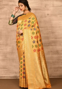 Banarasi Katan Silk Saree in Mustard