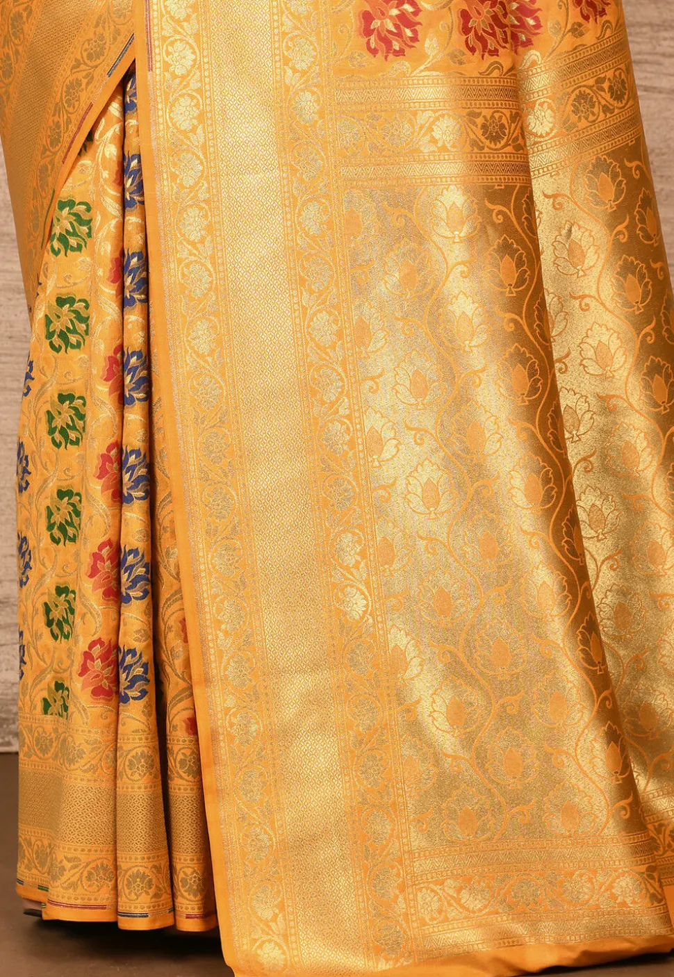 Banarasi Katan Silk Saree in Mustard
