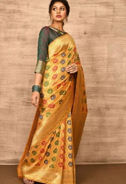 Banarasi Katan Silk Saree in Mustard