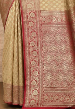 Banarasi Katan Silk Saree in Beige