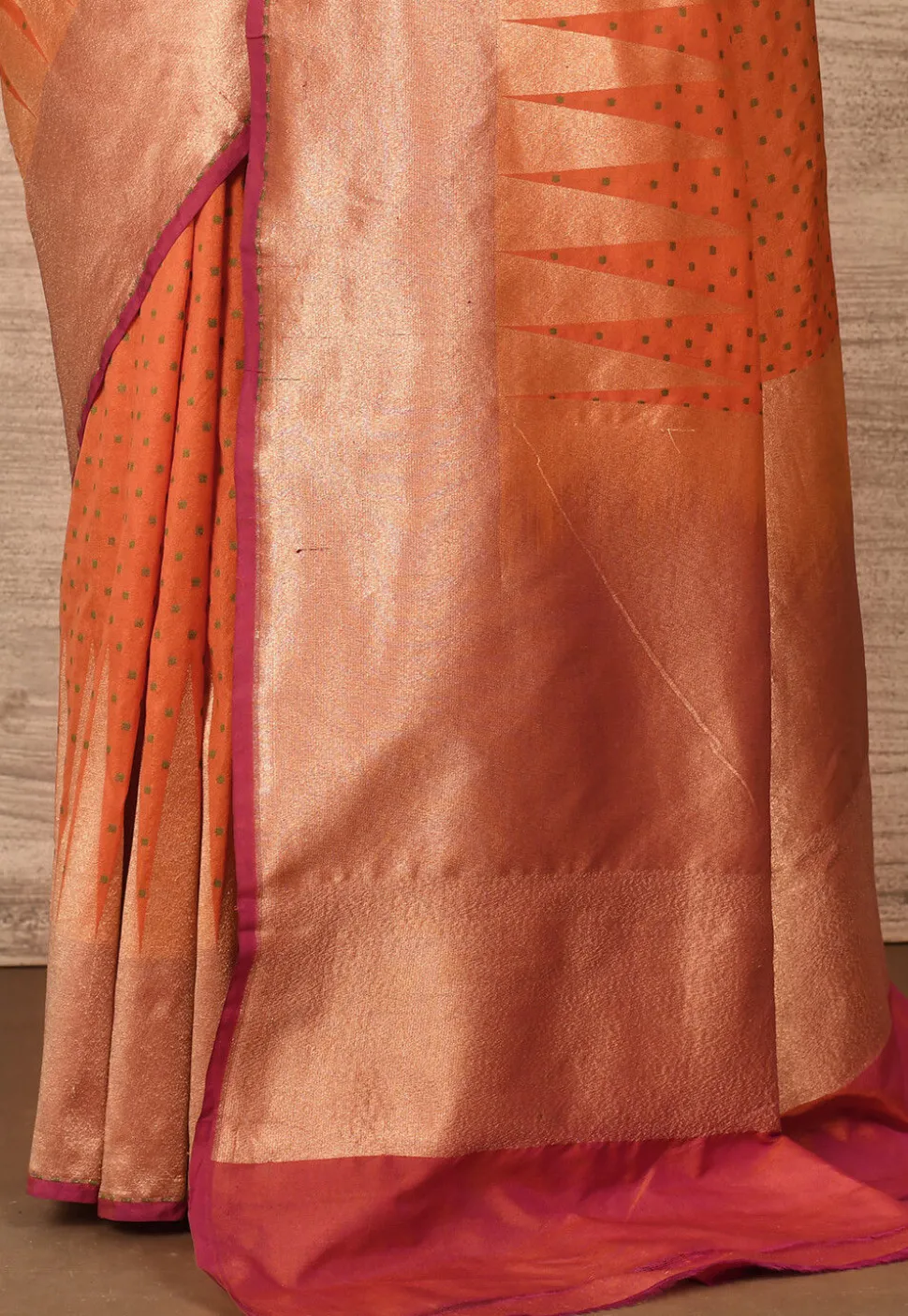 Banarasi Katan Silk Saree in Orange