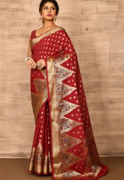 Banarasi Katan Silk Saree in Red