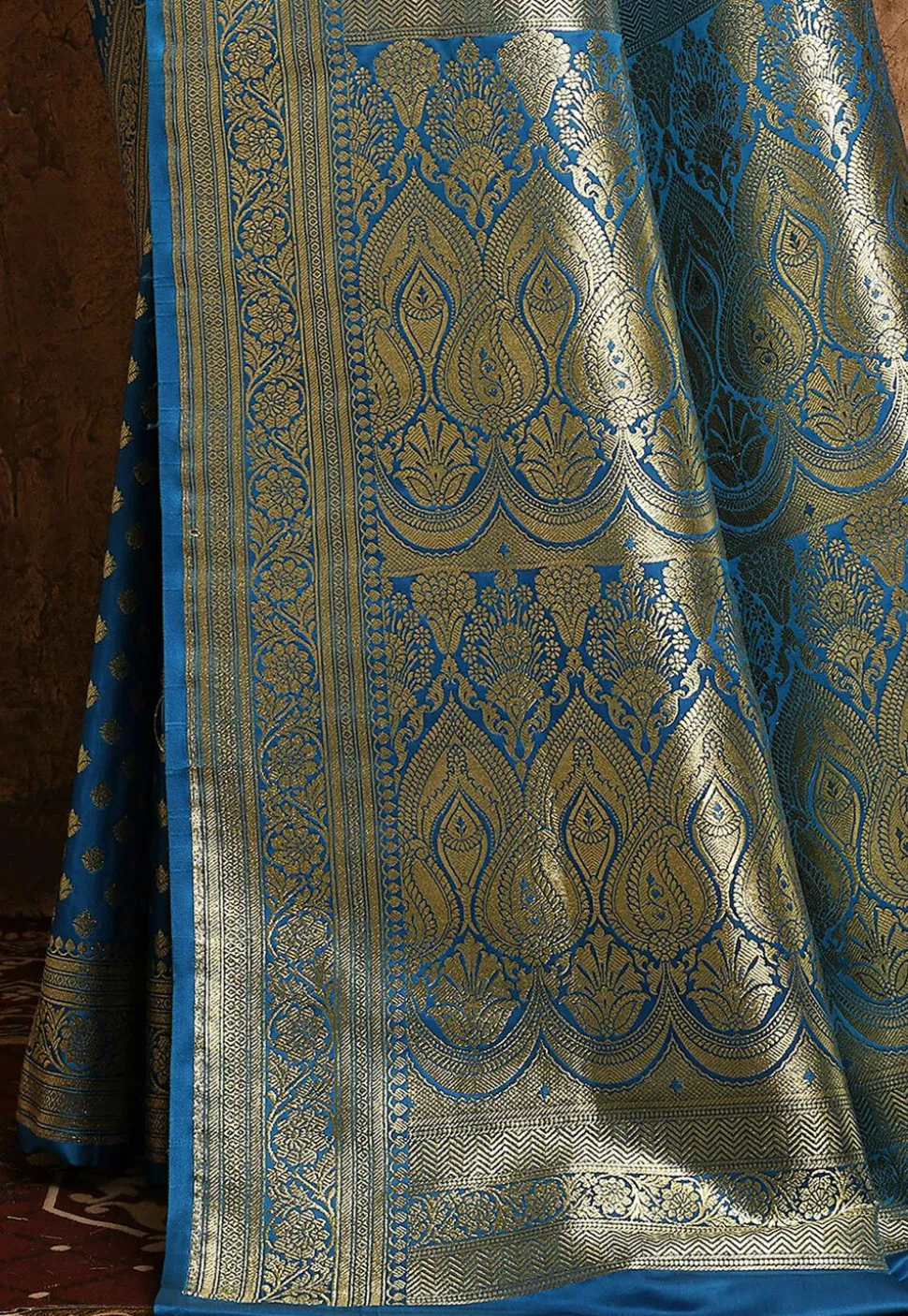 Banarasi Katan Silk Saree in Blue