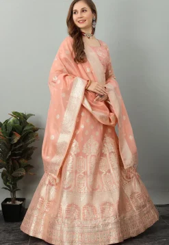 Banarasi Lehenga in Peach