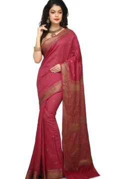 Banarasi Muga Silk Saree in Pink