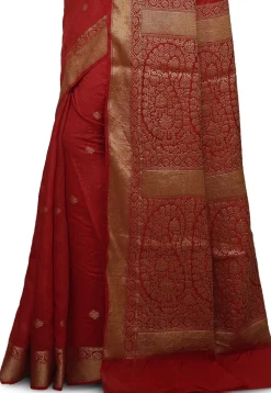 Banarasi Muga Silk Saree in Maroon