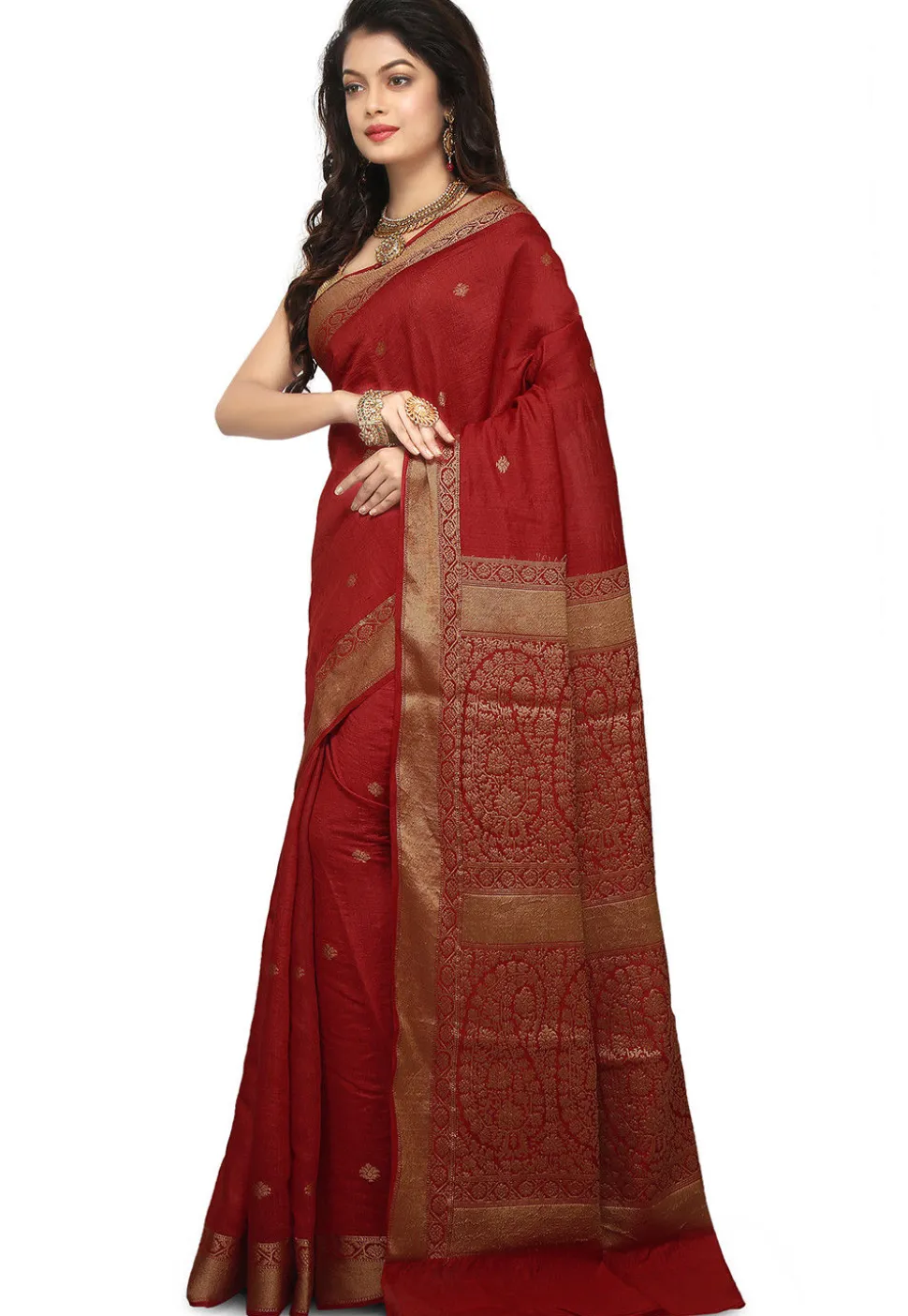Banarasi Muga Silk Saree in Maroon