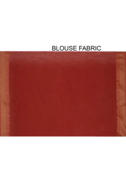 Banarasi Muga Silk Saree in Rust