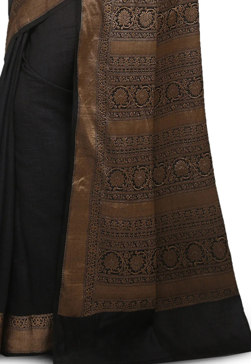 Banarasi Muga Silk Saree in Black