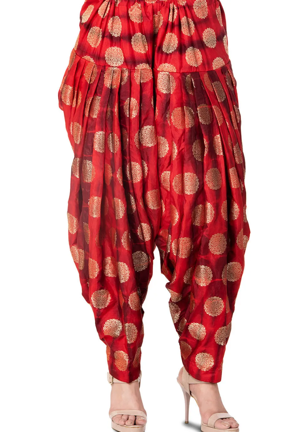 Banarasi Patiala in Shaded Red