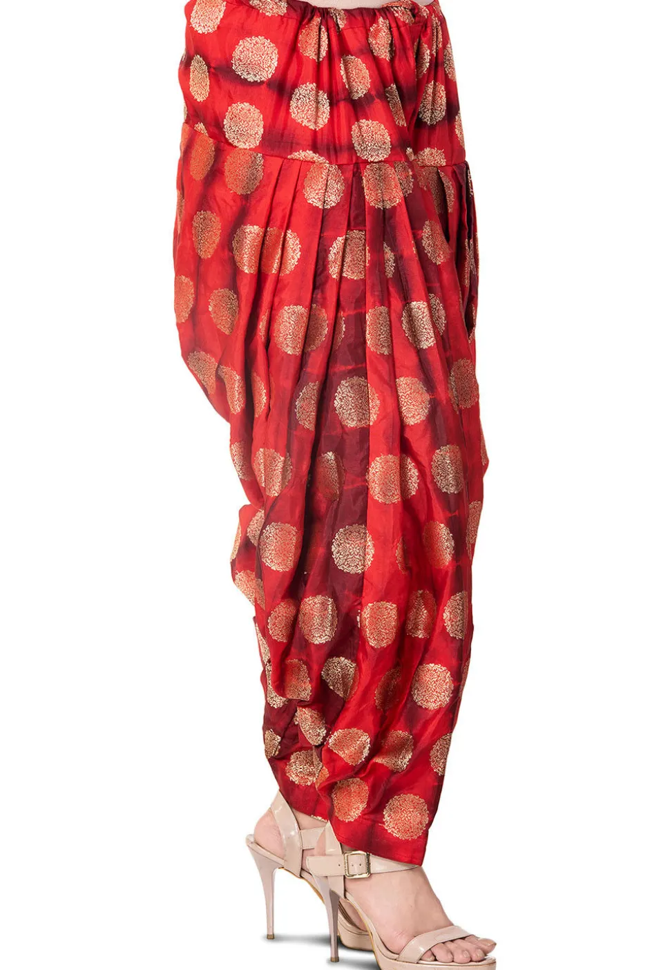 Banarasi Patiala in Shaded Red
