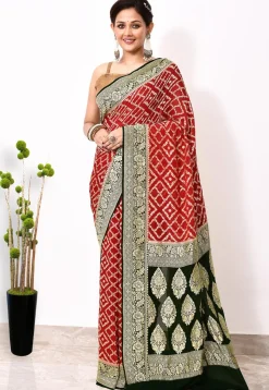 Banarasi Pure Chiffon Saree in Red