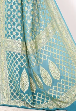 Banarasi Pure Chiffon Saree in Sky Blue