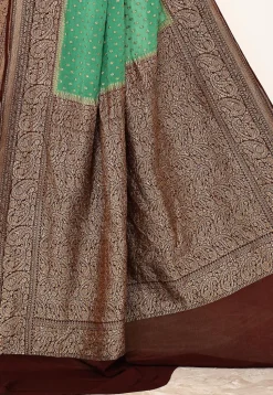 Banarasi Pure Crepe Silk Saree in Green