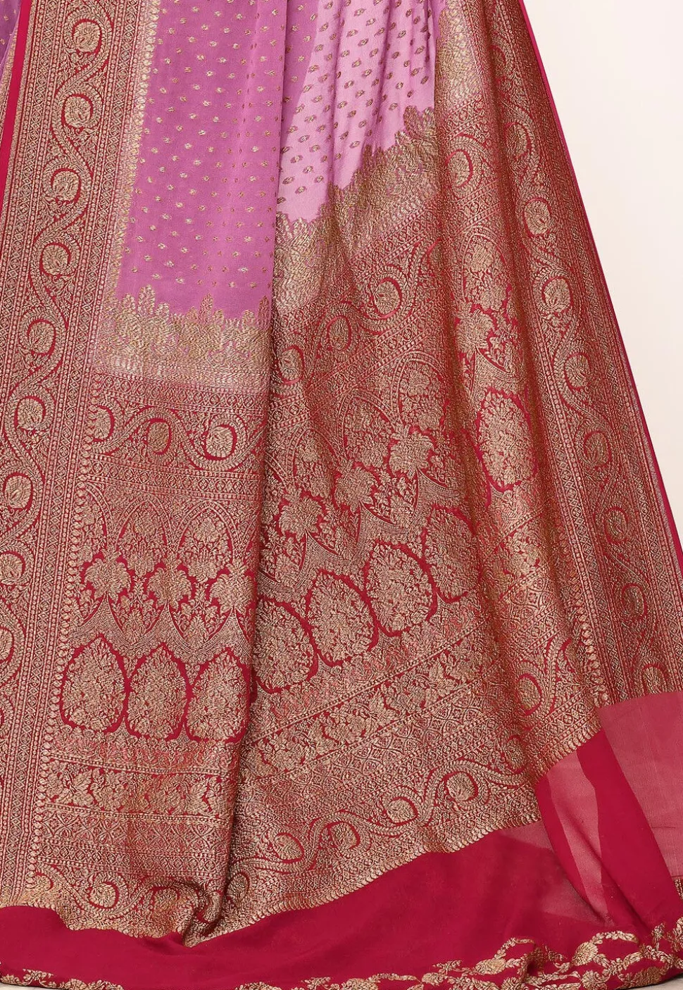 Banarasi Pure Crepe Silk Saree in Light Purple