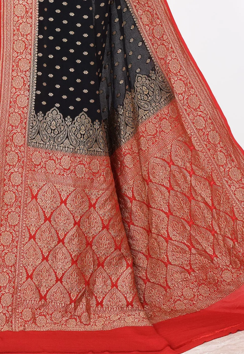 Banarasi Pure Crepe Silk Saree in Black