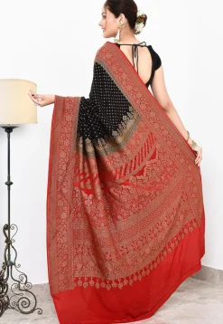 Banarasi Pure Crepe Silk Saree in Black