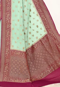 Banarasi Pure Crepe Silk Saree in Sky Blue