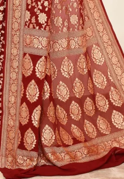 Banarasi Pure Crepe Silk Saree in Maroon