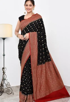 Banarasi Pure Crepe Silk Saree in Black