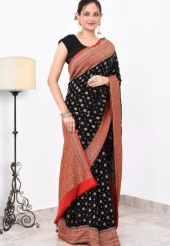 Banarasi Pure Crepe Silk Saree in Black