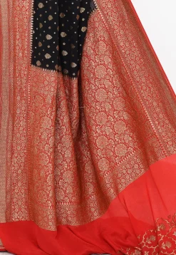 Banarasi Pure Crepe Silk Saree in Black