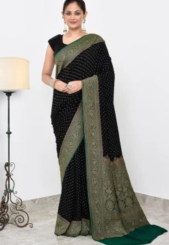 Banarasi Pure Crepe Silk Saree in Black