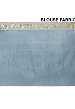 Banarasi Pure Crepe Silk Saree in Teal Blue