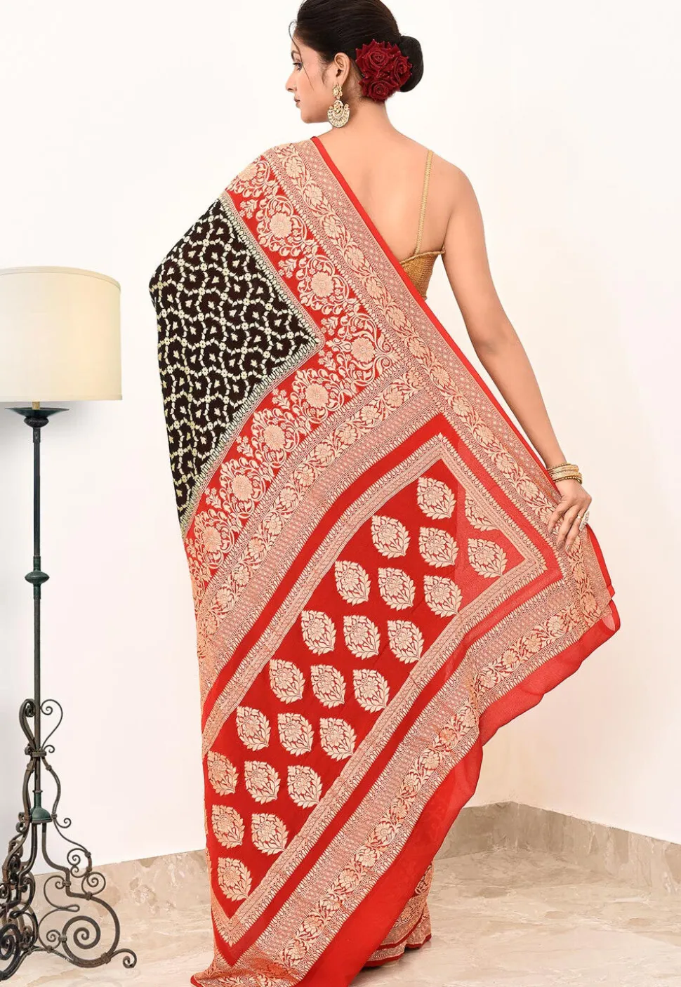 Banarasi Pure Crepe Silk Saree in Black