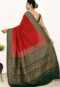 Banarasi Pure Crepe Silk Saree in Maroon