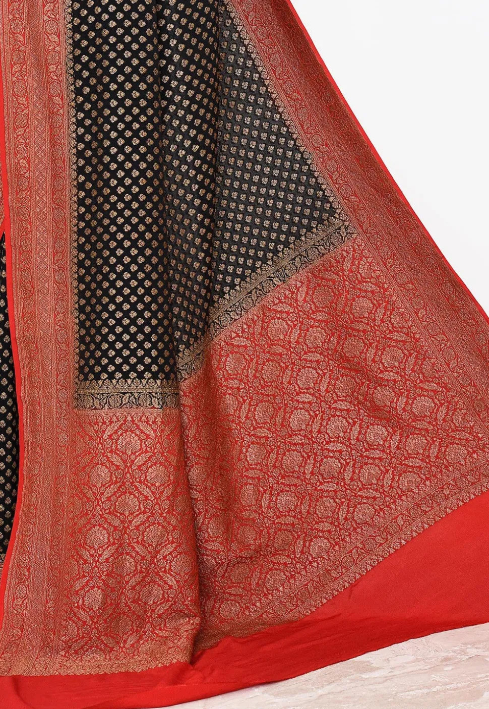 Banarasi Pure Crepe Silk Saree in Black