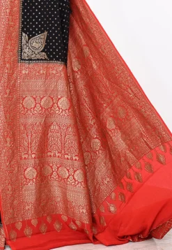 Banarasi Pure Crepe Silk Saree in Black