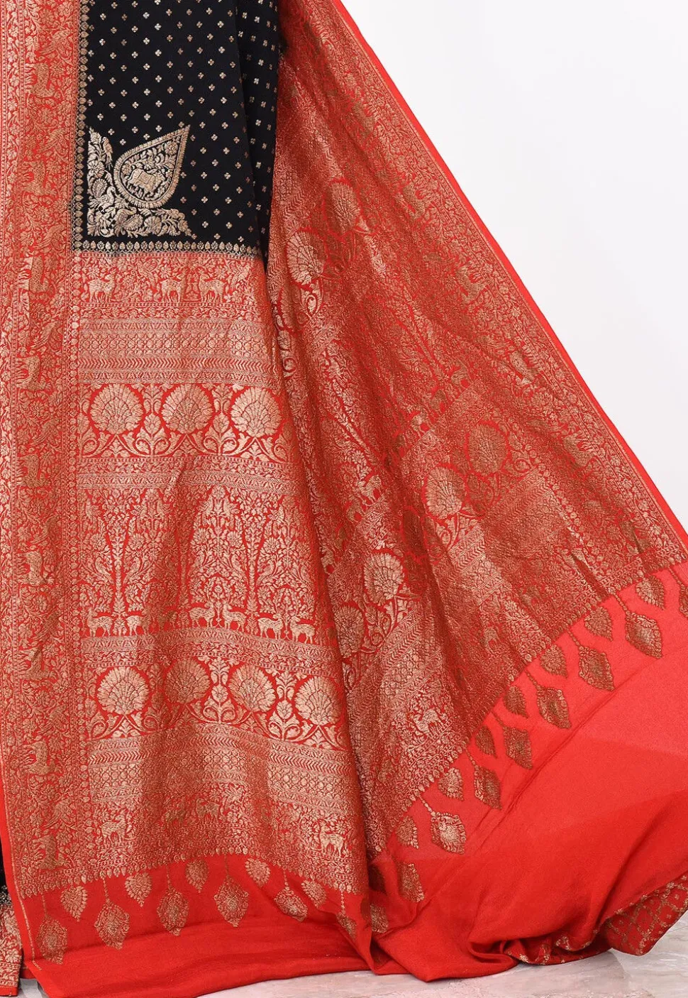 Banarasi Pure Crepe Silk Saree in Black