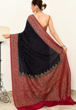 Banarasi Pure Crepe Silk Saree in Black