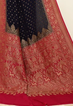 Banarasi Pure Crepe Silk Saree in Black