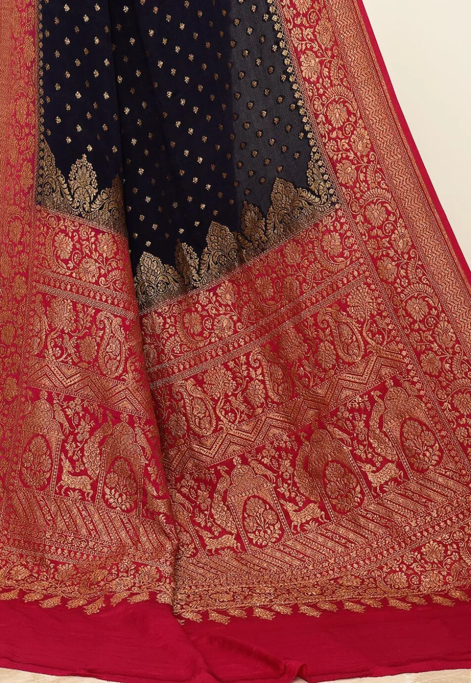 Banarasi Pure Crepe Silk Saree in Black