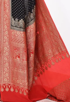 Banarasi Pure Crepe Silk Saree in Black