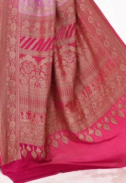 Banarasi Pure Crepe Silk Saree in Light Purple