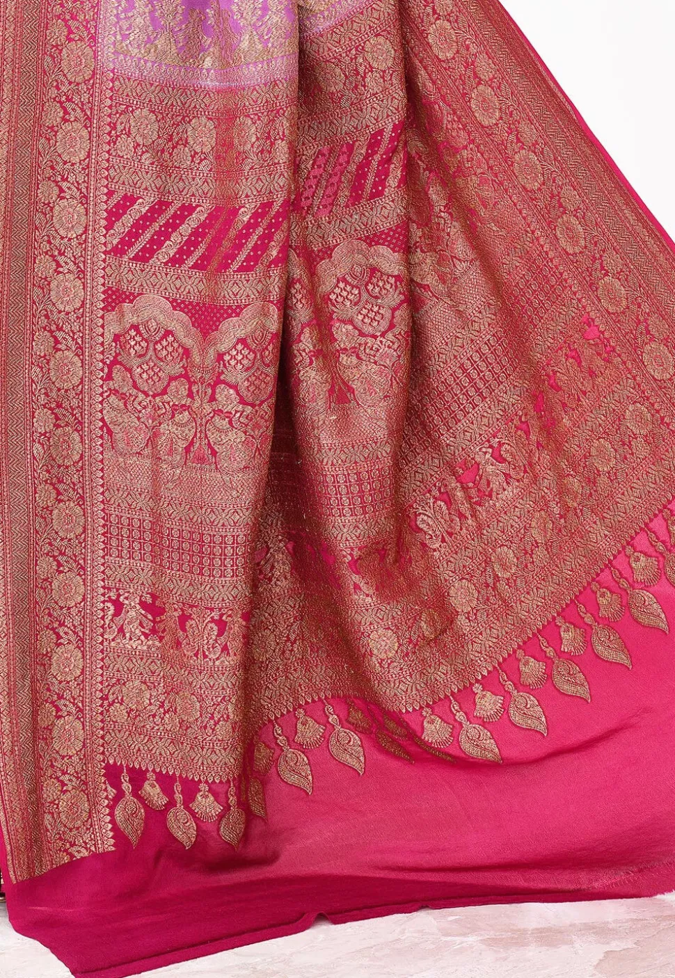 Banarasi Pure Crepe Silk Saree in Light Purple