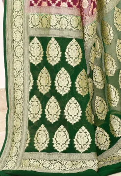 Banarasi Pure Crepe Silk Saree in Magenta