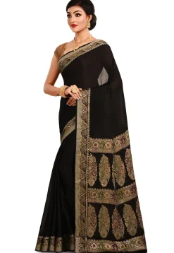 Banarasi Pure Georgette Silk Saree in Black