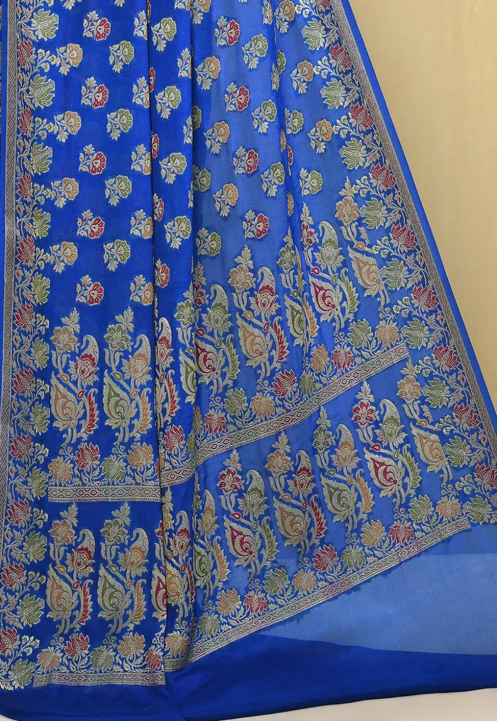 Banarasi Pure Georgette Saree in Royal Blue