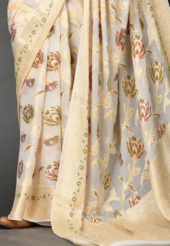 Banarasi Pure Georgette Saree in Off White