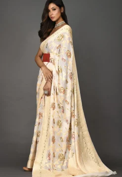 Banarasi Pure Georgette Saree in Off White