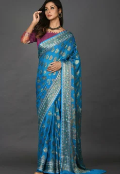 Banarasi Pure Georgette Saree in Blue