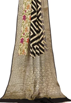 Banarasi Pure Georgette Silk Saree in Beige