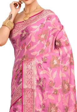 Banarasi Pure Georgette Silk Saree in Pink