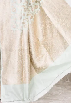 Banarasi Pure Katan Silk Handloom Saree in Grey