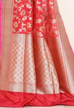 Banarasi Pure Katan Silk Handloom Saree in Red