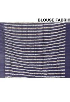 Banarasi Pure Katan Silk Handloom Saree in Navy Blue